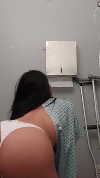 Busty Big Ass Quarantined Teen Almost Caught Masturbating in Hospital Room
