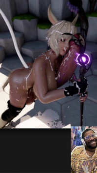Ebony Ass Twerking Final Fantasy Bunny Girl Cums Super Hard with Her Large Cock