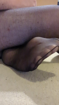 Ass & Soles in Black Pantyhose