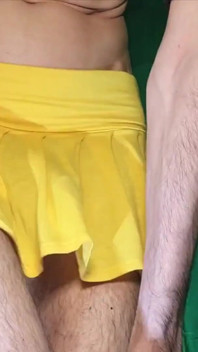 My Panties for Contests Under My Yellow Miniskirt