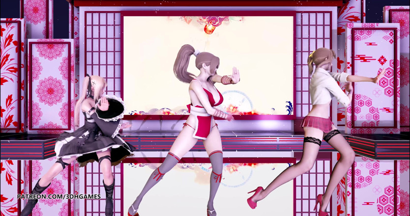 3D-Hentai Games: Striptease DOA Mai Shiranui Marie Rose Misaki