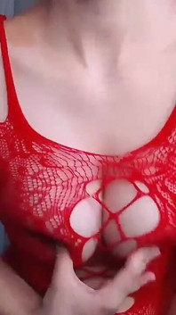 Kerst bodystocking cocktease