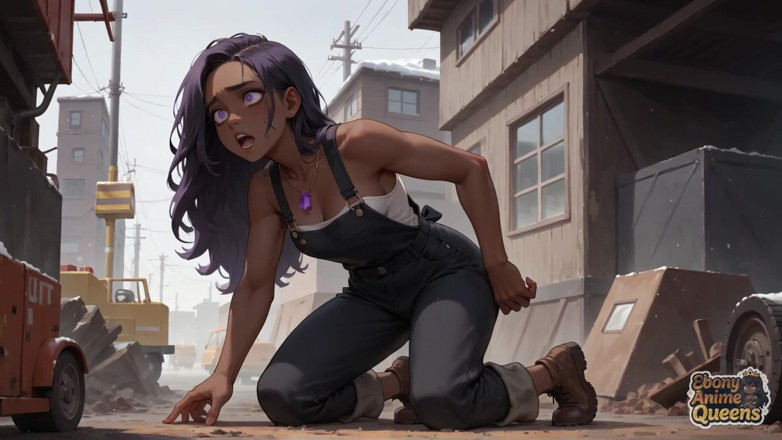 Ebony Anime Queens: Nejlepší ebenové šukání na zasněžené ulici! rozkoš fialové královny v ebony...