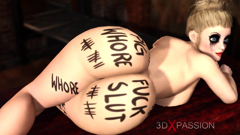 3dxpassion: Blonde analhure kann nicht genug schwarzen schwanz in ihr großes...