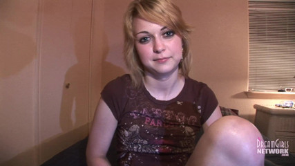 Dream Girls: Cute shy coed first timer shows her pussy