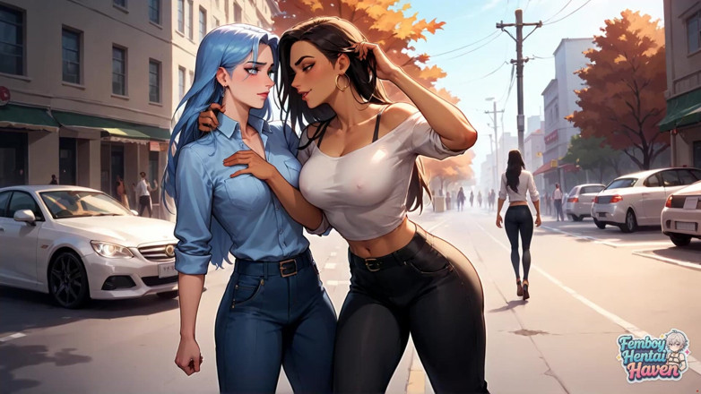 Femboy Hentai Haven: ¡Esta femboy genial ama a una desnuda en las calles...