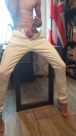 Dick Love Boys: Handjob in white jeans