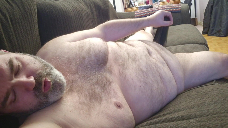 76CurvyNThick: Sexy Chubby Bi Male Fucks Fleshlight in Couch