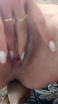 Masturbation with Two Large Dildos