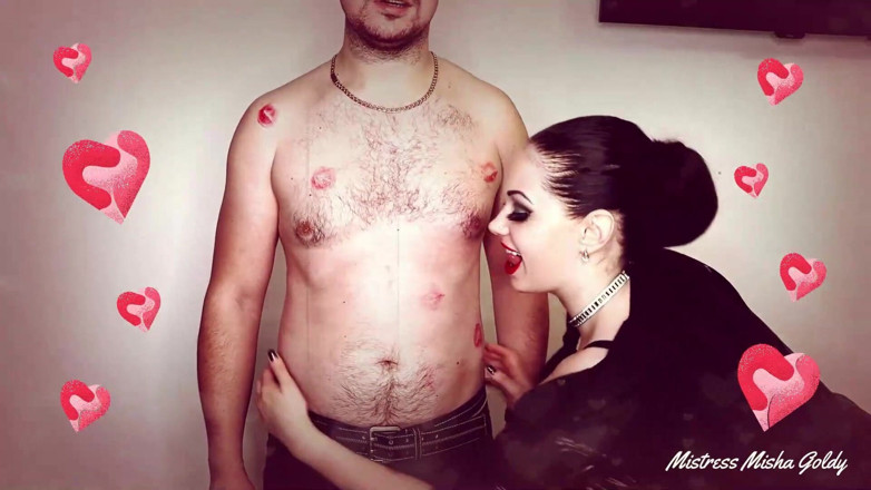 Goddess Misha Goldy: Valentines gesichts- und körper küssen zusammenstellung!