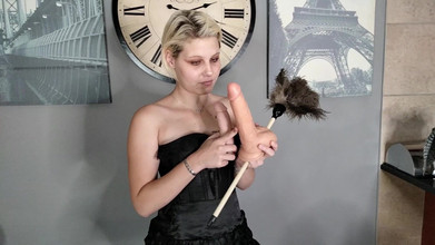 domslutfucker: Blonde Corset Slut Reviews Different Toys Until She Finds the...