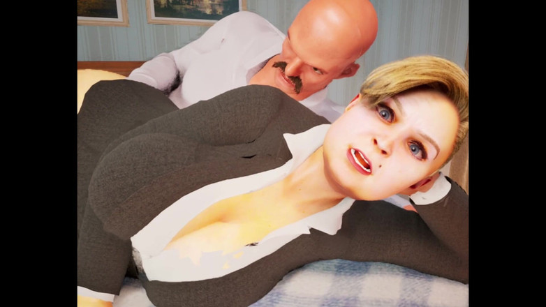 Denis animation: Mollige meisjes met grote borsten houden van pizza