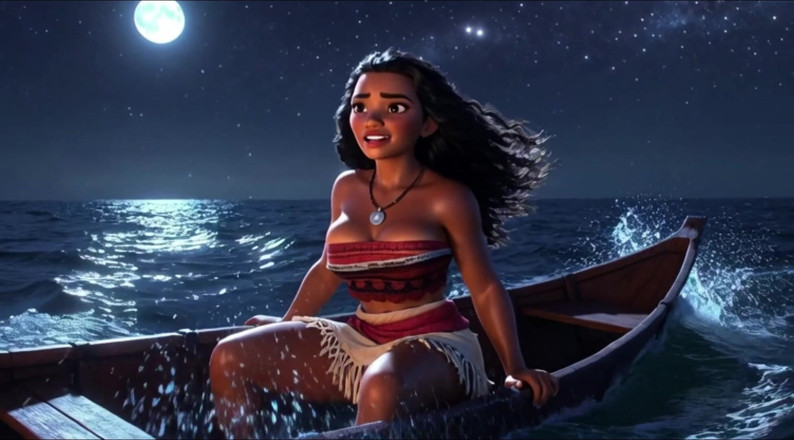 My night collection: Moana cu sâni masivi și fund uriaș în scene pasionate de semi-nud...