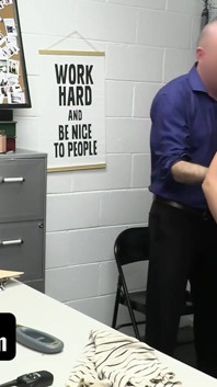 Angeline Red Caught Stealing and Punished by Security Guard