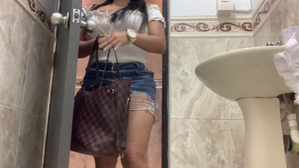 Thumbnail of Short Skirt in Public Toilet(sexy Latina)