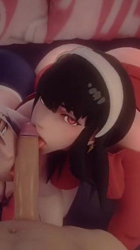 Yor Forger and Fiona Frost Having a Threesome with Loid Forger Double Blowjob Sex Hentai Dragk