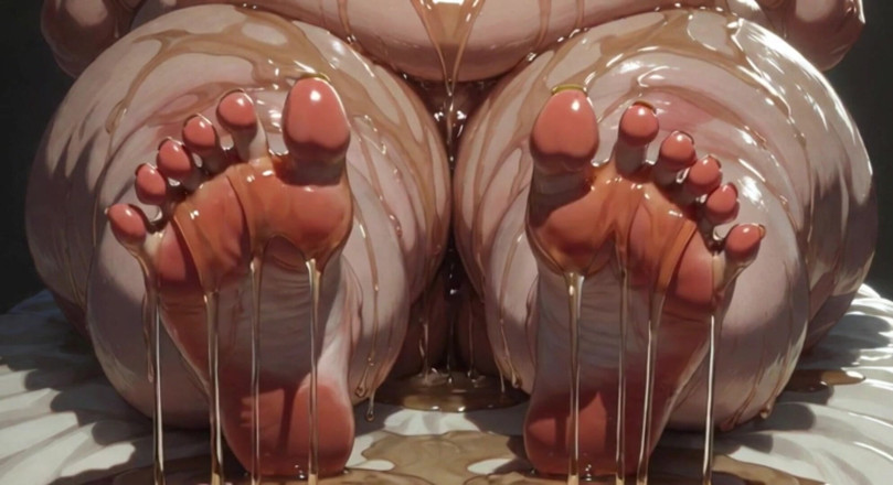 YOUR BEST FANTASY: Obese SSBBW Massaging Her Huge Oiled Feet - Close up Big...