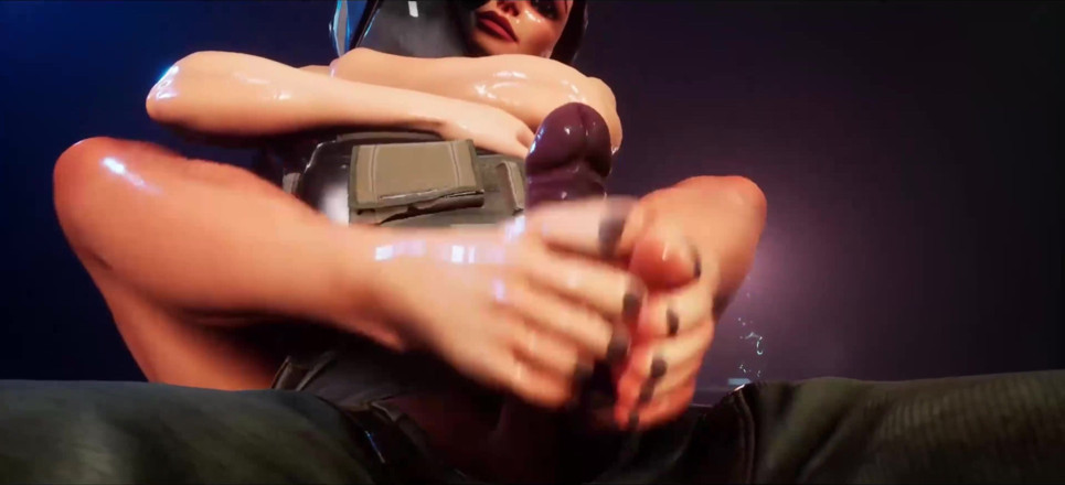 Alita: Wild Life Soldier Getting a Femdom Footjob