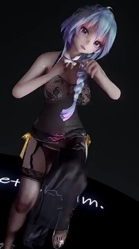 Miku-stellar-marionetka Tatuaże erotyczne; Czarne pończochy; Cheongsam