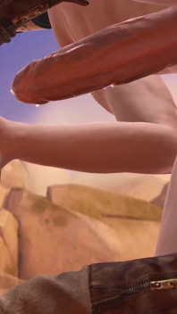 Lara Croft neemt een gigantische pik in haar kont: Tomb Raider-parodie