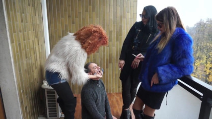 Lady Mesmeratrix Official: Three femdom chicks smoking and using him as ashtrey