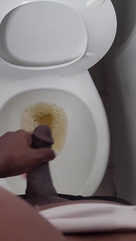 Flopping My Big Dick and Tits Out for a Nice Piss