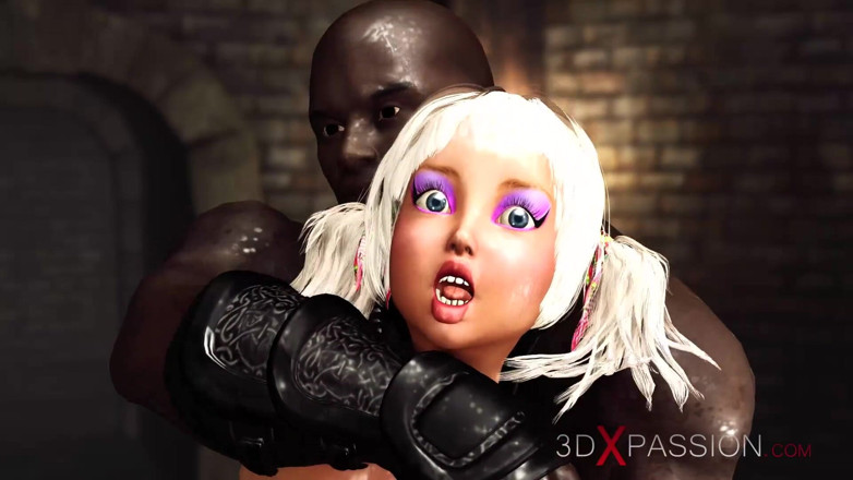 3dxpassion: Horny college girl gets hard anal fuck by a black...