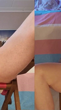 Trans Lilly Sophie jugando con sus grandes tetas y su follada dura mientras abre su culo y se corre