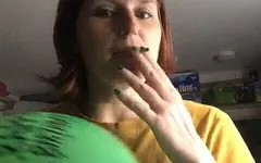 Playing with a Balloon and Bursting It Against My Boobs