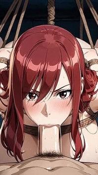 Erza Scarlet Amarrada e Fodida Bem em Todos os Buracos Na Adaptação Pornô de Fairy Tail