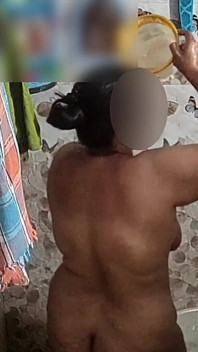 Indian Husband & Wife Bathing Together Naked in Bathroom