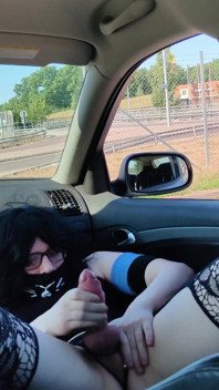 Risky Flashing at a Busy Parking Lot and Cumshot Close to a Highway