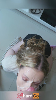 Amateur Big Facial - Emptying His Cum Filled Balls All Over My Face - Rmhardco