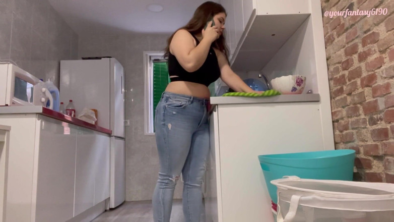 Your fantasy studio: Toilet desperation in kitchen