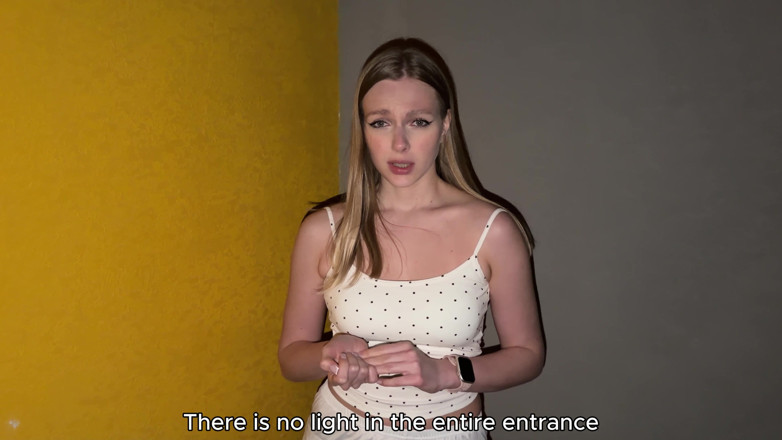 Arisha Mills: Blowjob in the Entrance Hall From a Young Neighbor and...