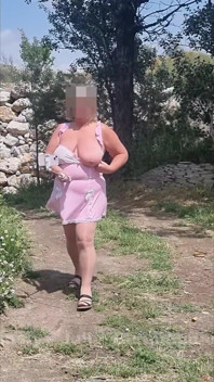 Watch Me Walking Through the Olive Groves in Spain with My Selfie Stick. I Pull My Tits Completely Out