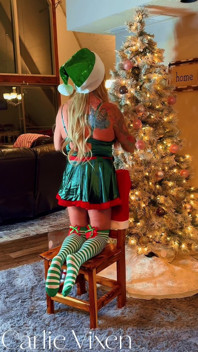 4K Carlie Vixen Sexy Green Elf MILF Toys Pierced Pussy Then Sucks BBC Elf for First Facial