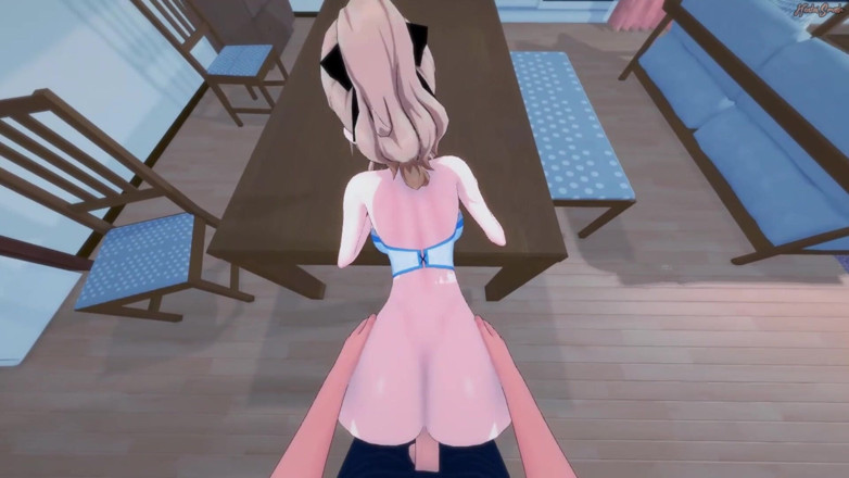 Hentai Smash: Jean gets POV fucked on a table before taking doggystyle...