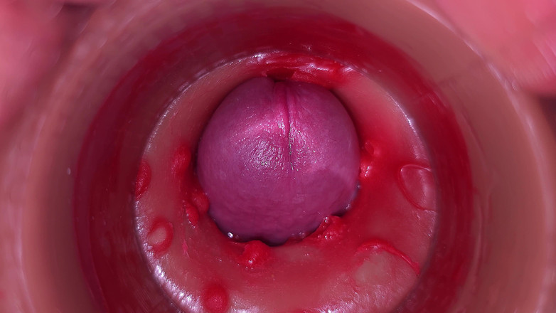 Creme sperm: 膣内のカメラ、子宮頸部主観、中出し 4K