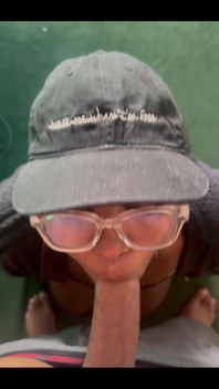 Nerdy Goth Girl Gets on Her Knees for a POV Blowjob