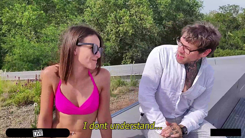 Immoral Live: English Teachers Give Tiny French Spinner Ariana Cortez Double Vaginal (dv)...