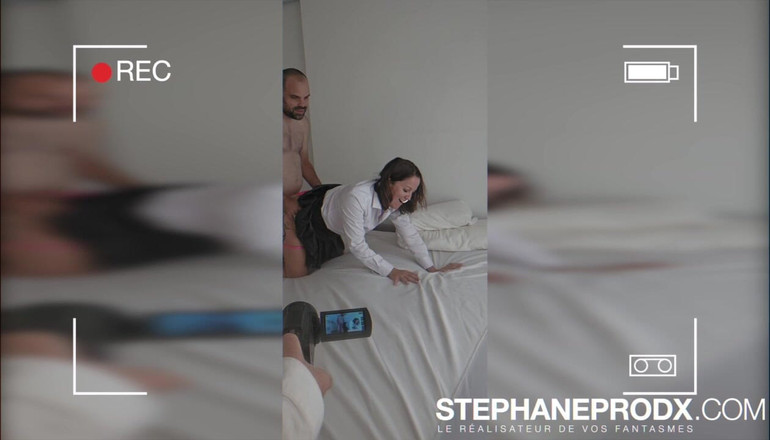 Stephprodx: Backstage - Ellie amateur francesa en ropa interior rosa con Stephane...