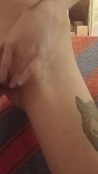 I Jerk off My Hairy Tight Pussy in the Bathroom