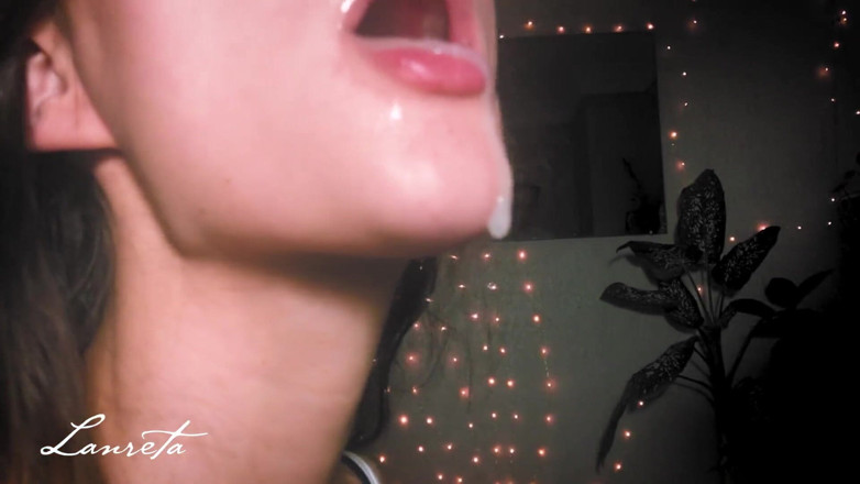 Lanreta: Entuzjastyczny zbliżenie sex oralny w / pulsująca sperma w ustach - pulsujący...
