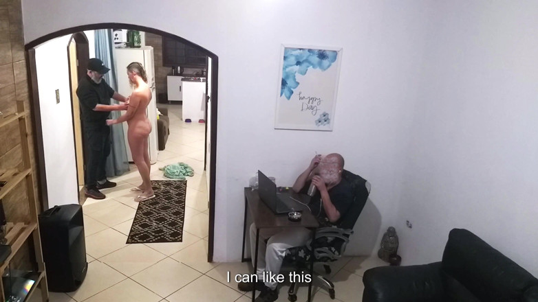 Gabi SweetCouplesStories: While the Husband Works, the Wife in a Towel Greets...