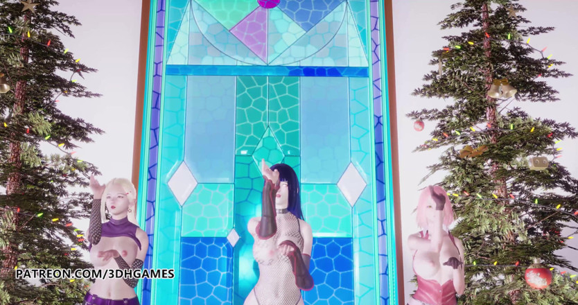 3D-Hentai Games: Twice - Feel special nude dance Ino Sakura Hinata 3D erotic dance...
