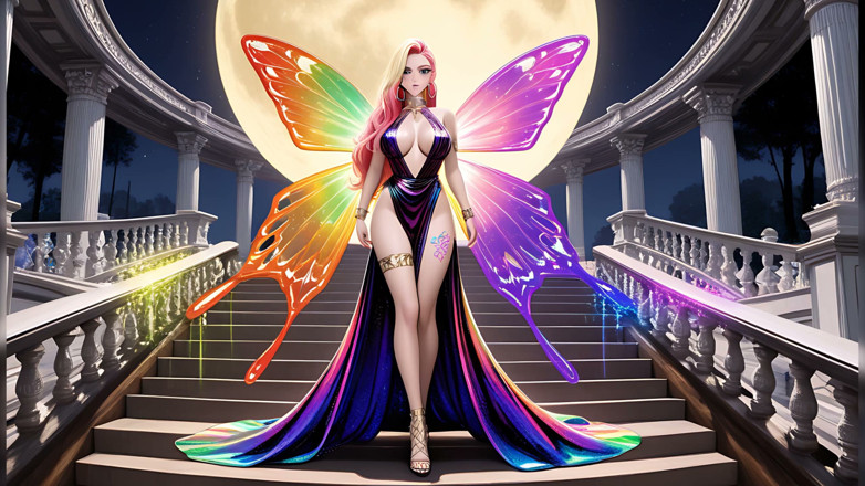 LustRender: Forest Fairy Spins Cowgirl on Marble Stairs