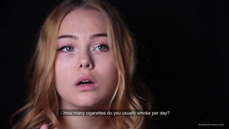Russian Smokers: Sweet Russian Girl Smoking Cigarette in Nature