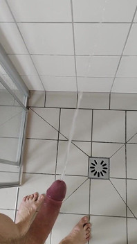 White Skinny Young Boy Pie and Jerking Under the Shower