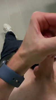Public Toilet Horny Jerk off & Cumshot